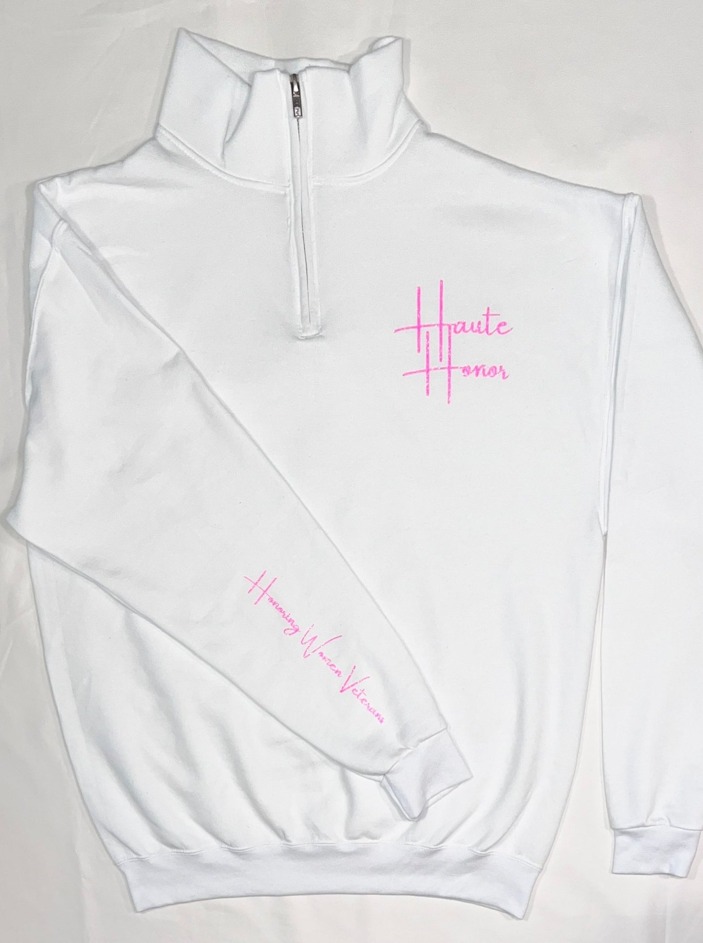 Haute Honor Quarter-zip Sweatshirt in White - Haute HonorSmallcolor