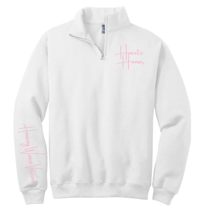 Haute Honor Quarter-zip Sweatshirt in White - Haute HonorSmallcolor